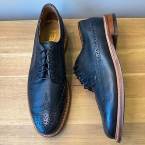 Florsheim Limited Men 8 D Black Pebbled Leather Wingtip Brogue Oxford Dress Shoe